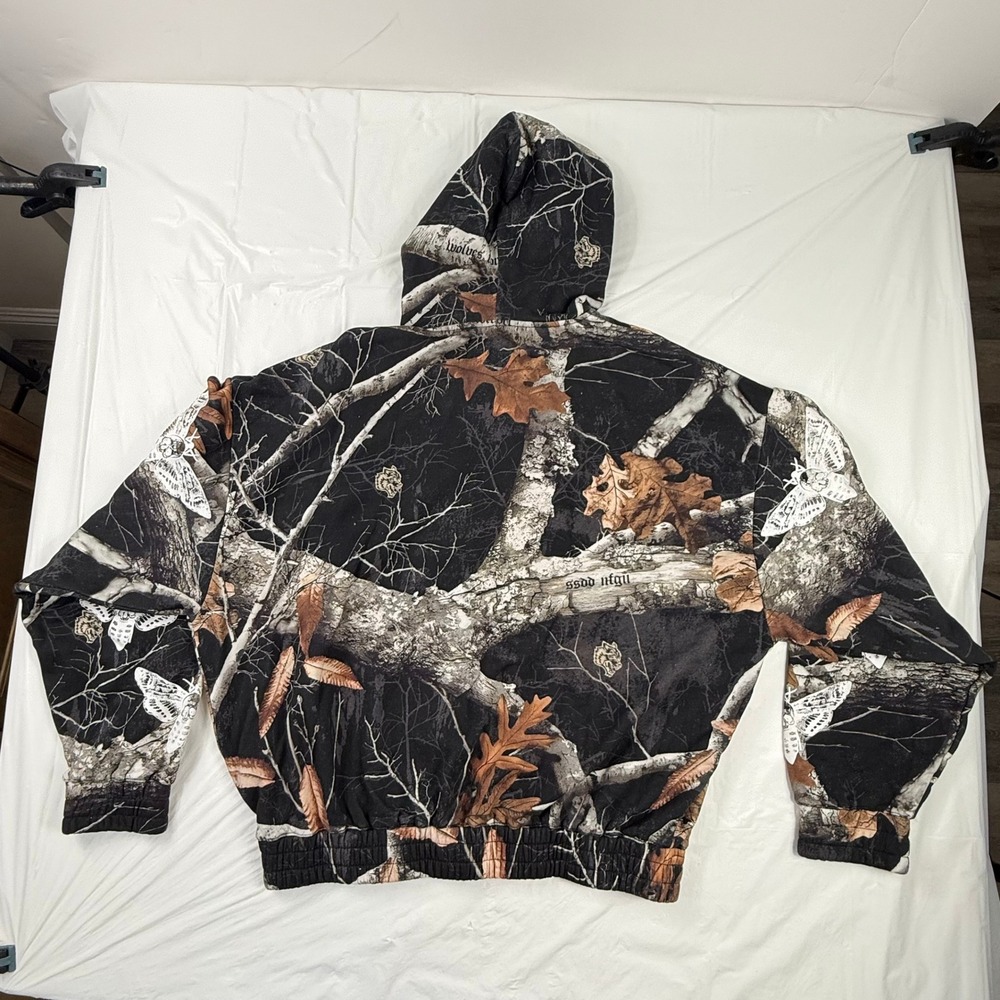 Darc Sport Wolves Forever Moth Camo Zip Hoodie XL Limited Edition 457/1000 Black - Picture 4 of 9